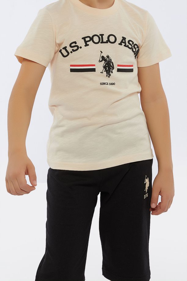 U.S. Polo Assn. smeđe set majica i hlače za dječake (US1099-4-Almond) 3