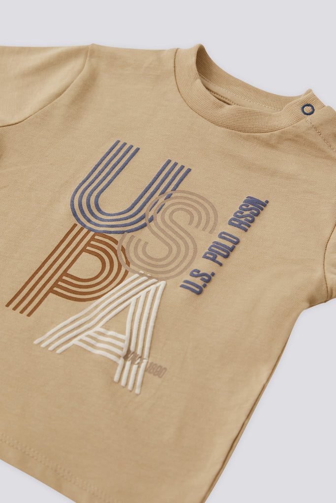 U.S. Polo Assn. bež.plavi komplet za bebe MONOGRAM-[SKU]