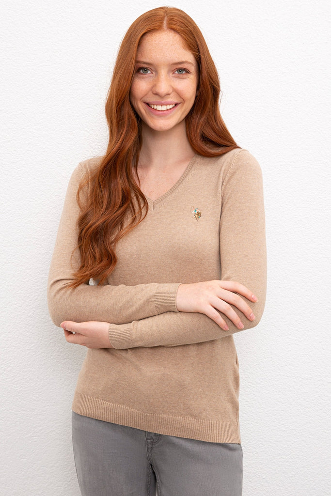 U.S. Polo Assn. smeđi ženski džemper (830846VR122) 1