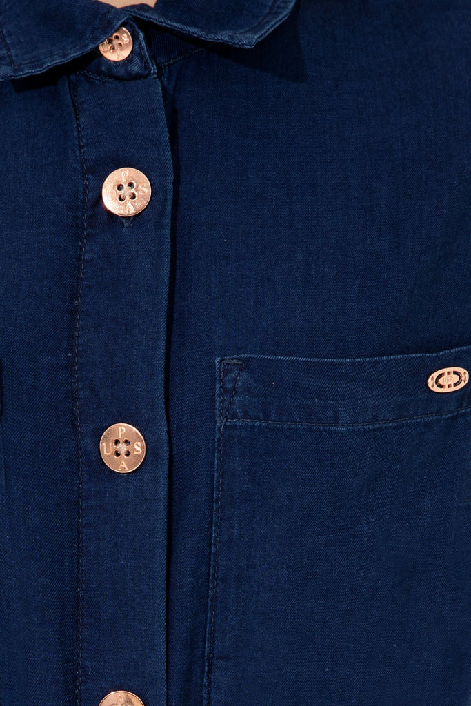 U.S. Polo Assn. svijetlo plava ženska haljina s dugmadi