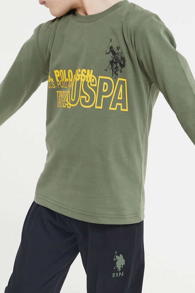 U.S. Polo Assn. zelena pidžama za dječake (US1162-4-Khaki) 5