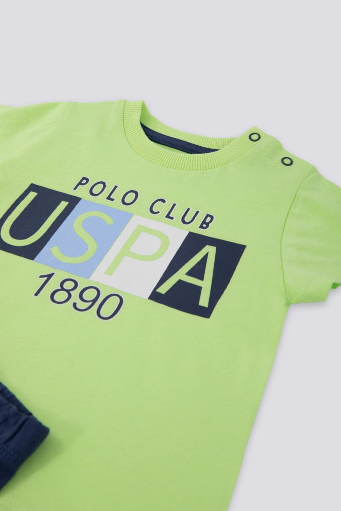 U.S. Polo Assn. plavo.zeleni komplet za bebe 2/1