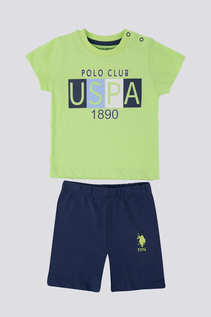 U.S. Polo Assn. plavo.zeleni komplet za bebe 2/1