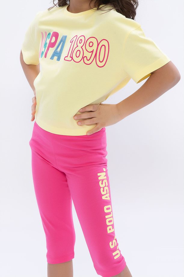 U.S. Polo Assn. žute set majica i hlače za djevojčice (US1087-4-Yellow) 2