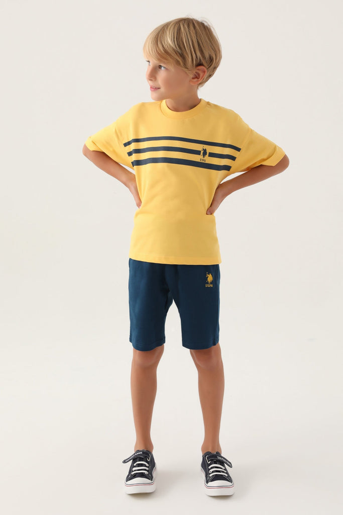 U.S. Polo Assn. žuti komplet za dječake s prugama