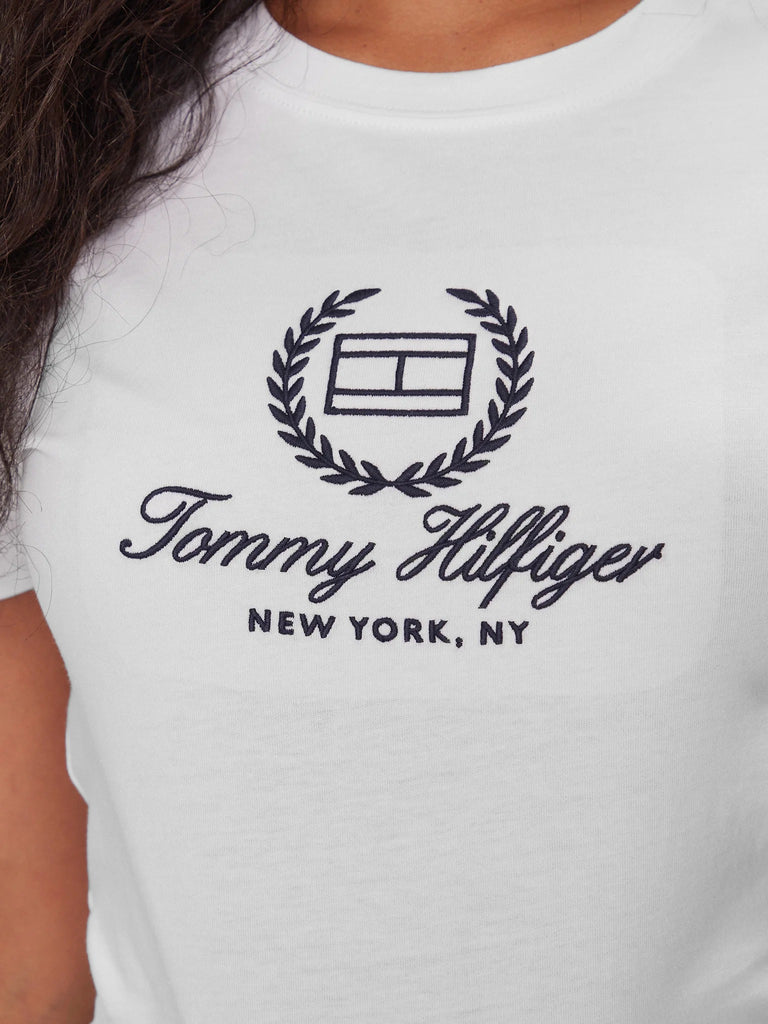 Tommy Hilfiger bijela ženska majica s okruglim ovratnikom-[SKU]