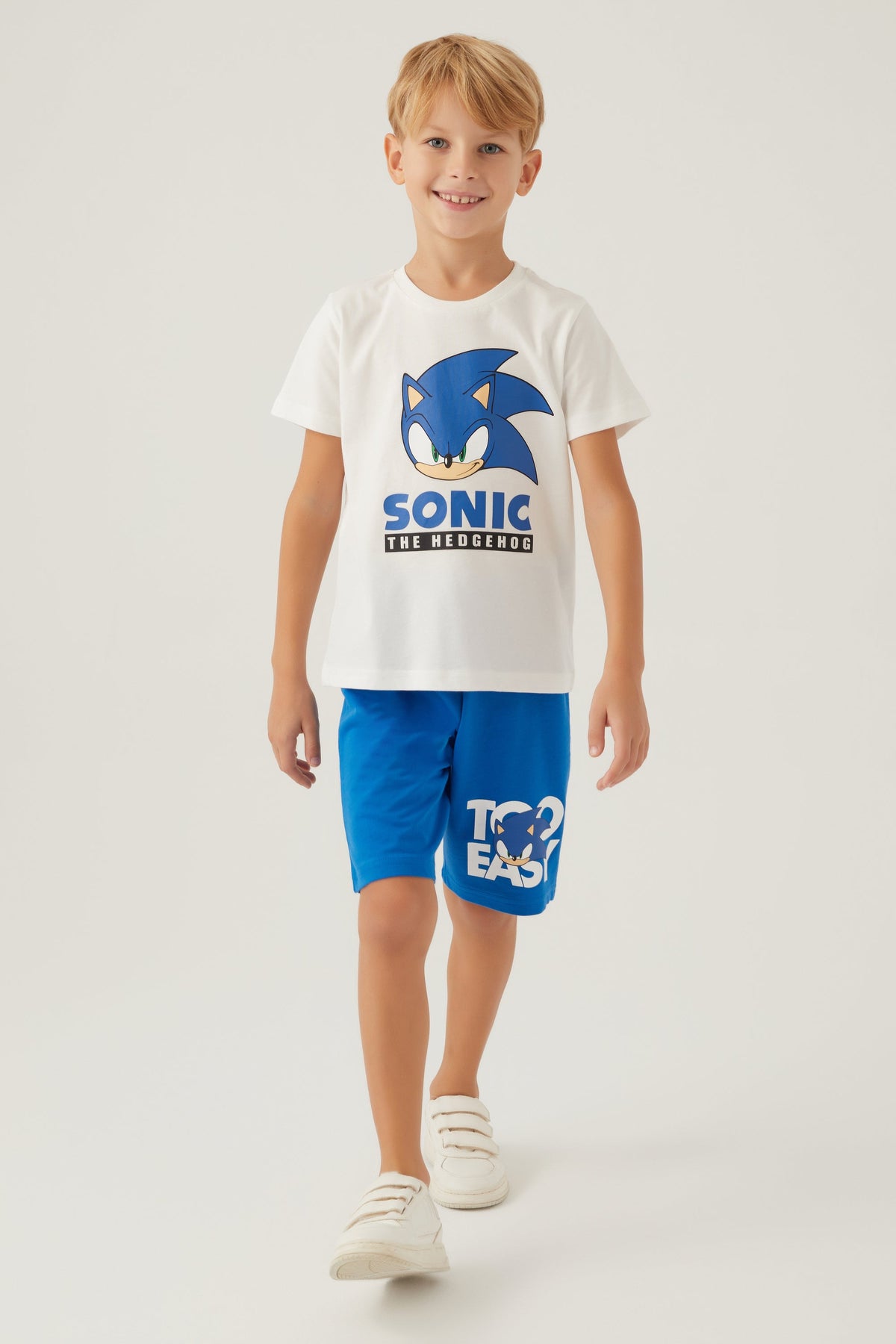 Warner Bros bijeli komplet za dječake sa Sonic motivom