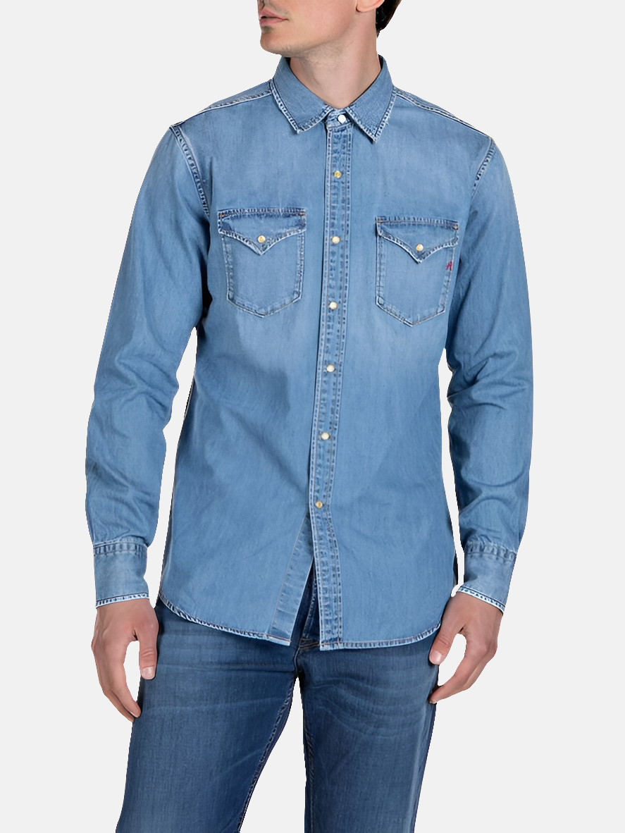 Replay svijetloplava muška jeans košulja