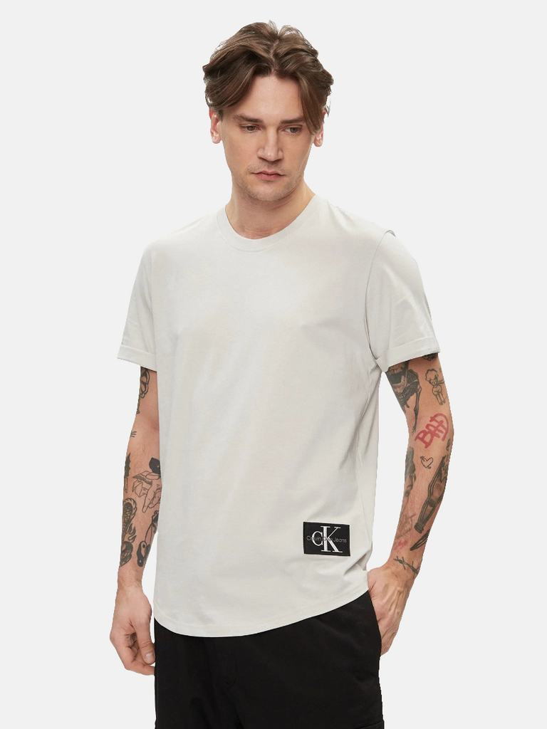 Calvin Klein siva muška majica s okruglim izrezom-[SKU]