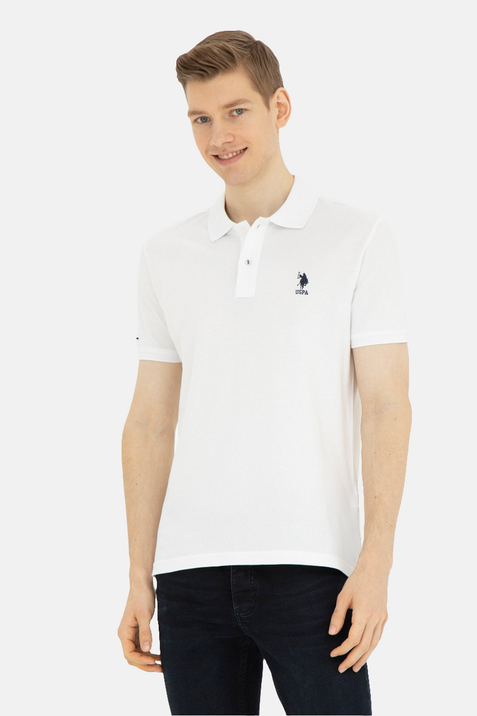 U.S. Polo Assn. bijela muška majica sa kontrastnim logom-[SKU]