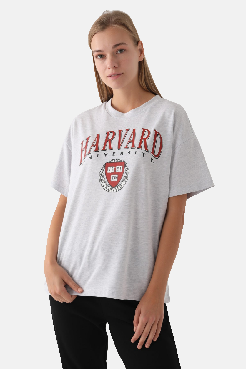 Harvard bijela ženska majica sa širokim rukavima