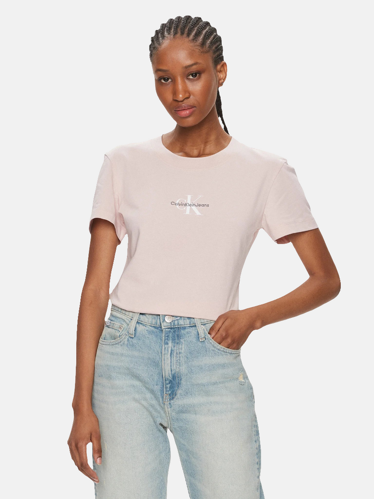 Calvin Klein roza ženska majica sa zaobljenim vratnim izrezom-[SKU]