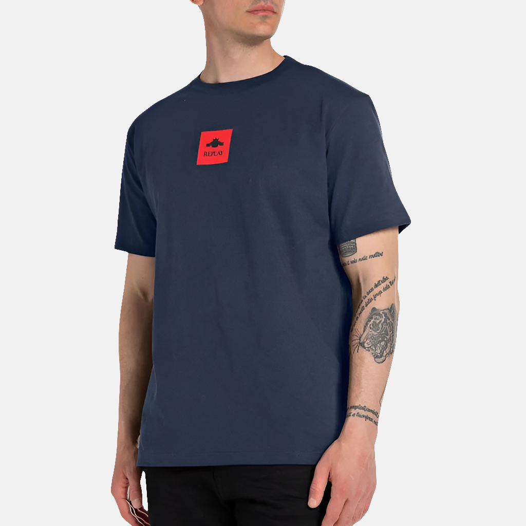 Replay plava muška majica s kontrastnim detaljem-[SKU]