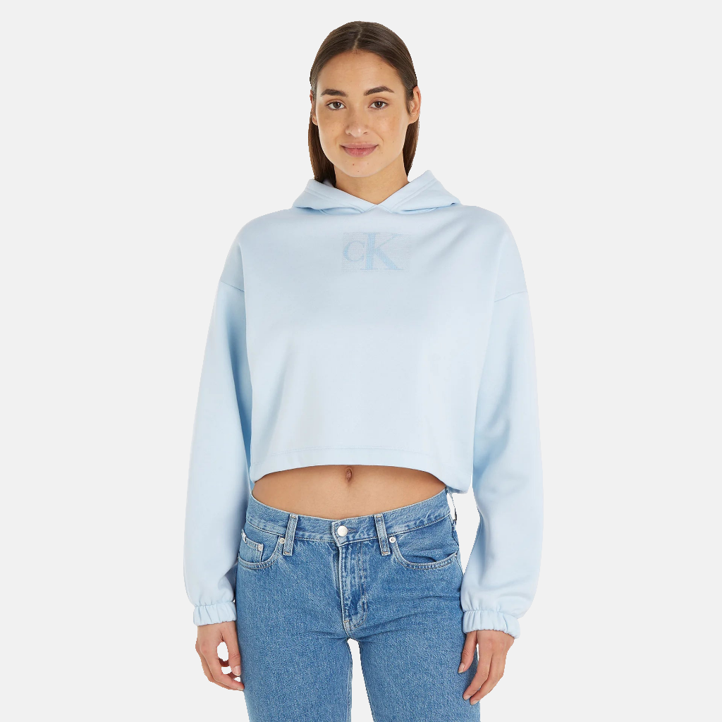 Calvin Klein plava ženska dukserica sa kapuljačom-[SKU]