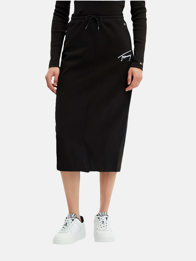 Tommy Hilfiger crna ženska suknja s vezicom-[SKU]