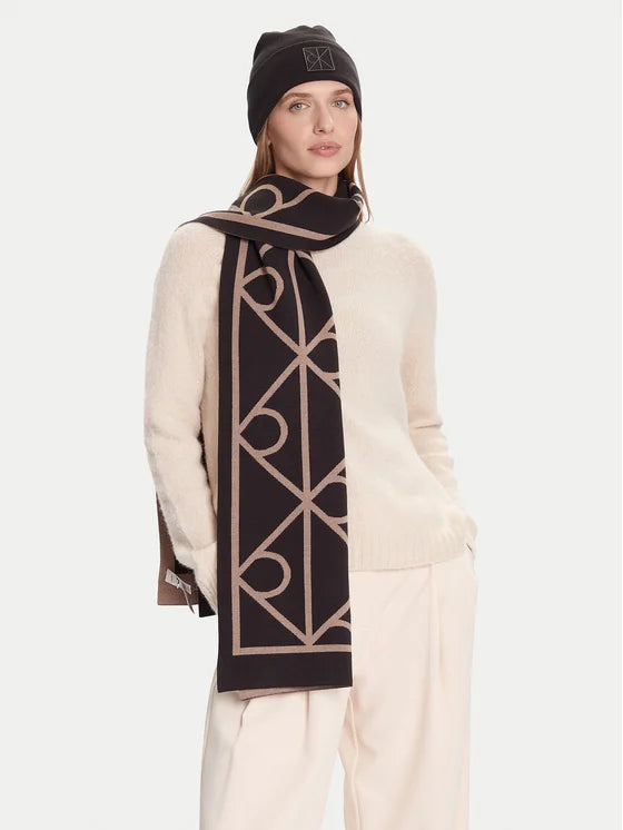 Calvin Klein crni ženski šal i kapa-[SKU]