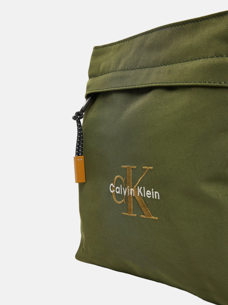 Calvin Klein zelena muška torba sa narandžastim detaljima-[SKU]