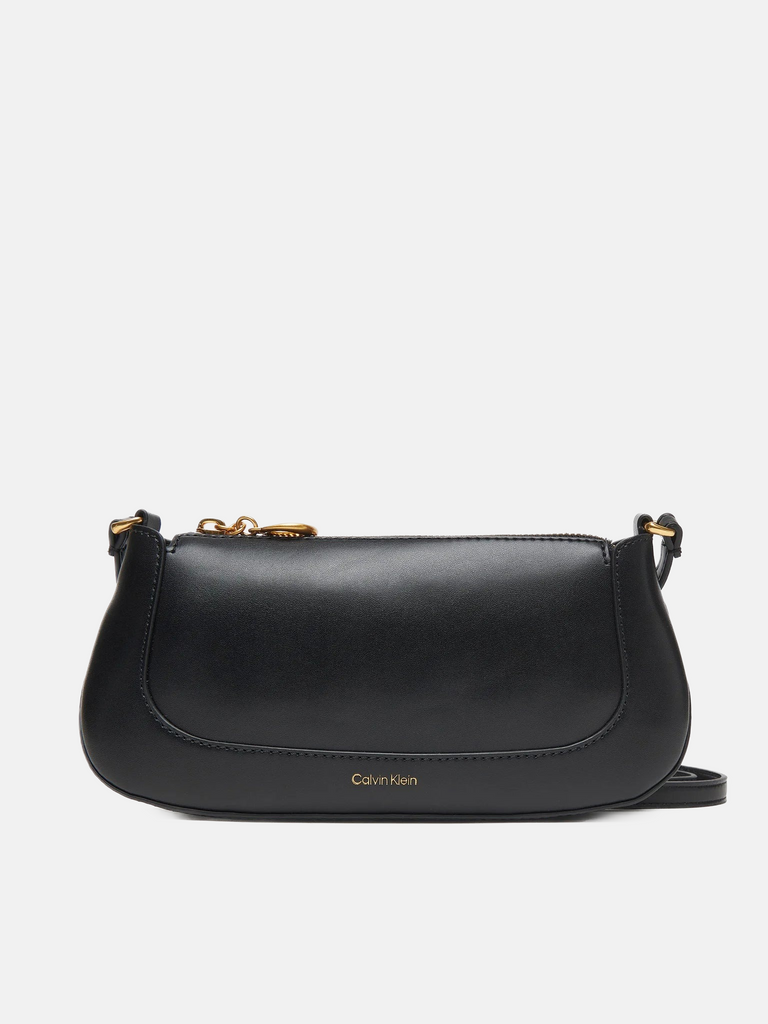 Calvin Klein crna ženska torba sa zlatnim detaljima-[SKU]