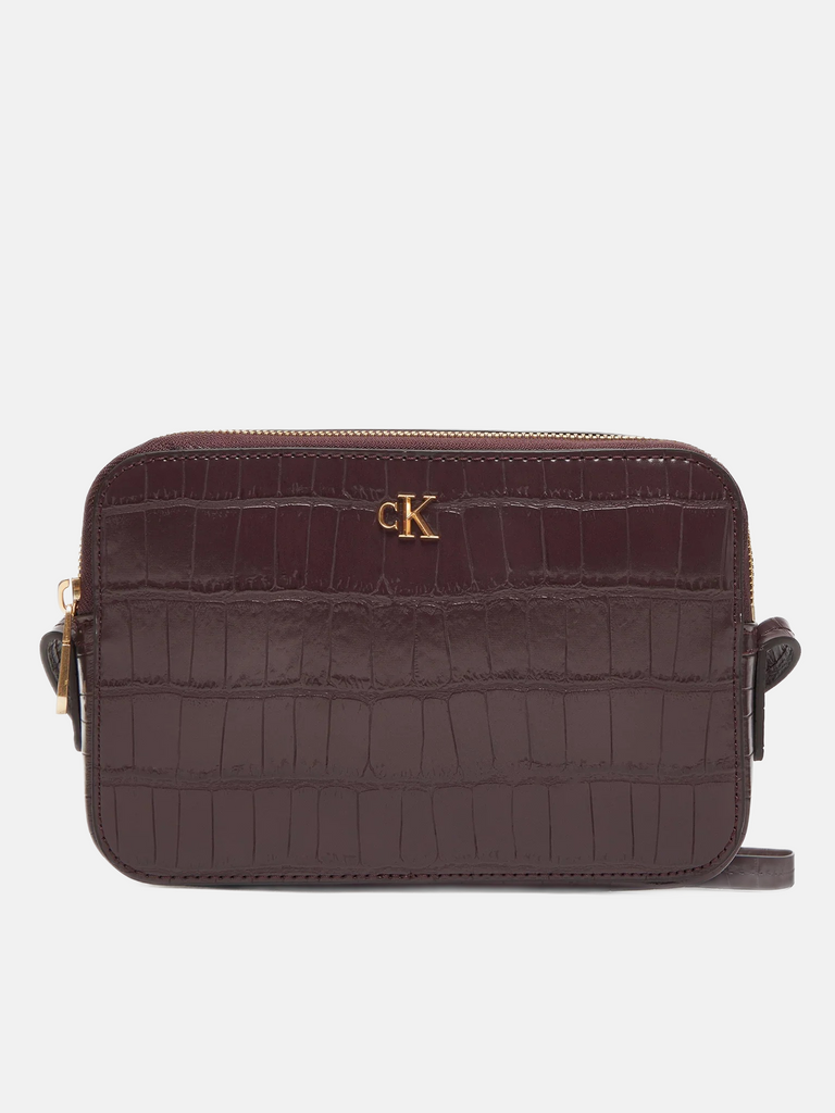 Calvin Klein bordo ženska torba kroko dizajna-[SKU]