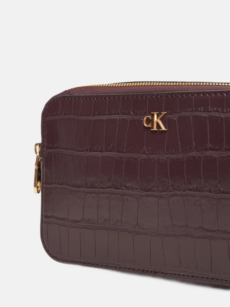 Calvin Klein bordo ženska torba kroko dizajna-[SKU]