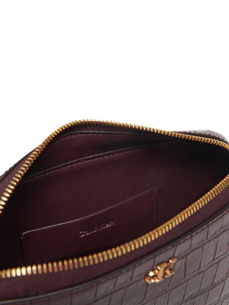 Calvin Klein bordo ženska torba kroko dizajna-[SKU]