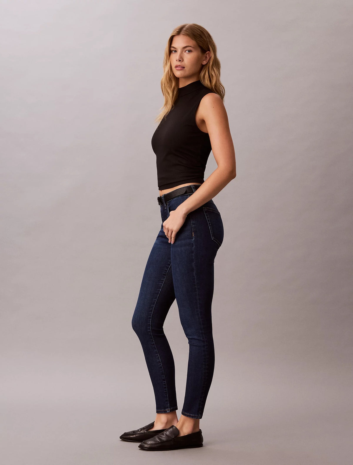 Calvin Klein tamno plave ženske skinny farmerke s tamnim pranjem