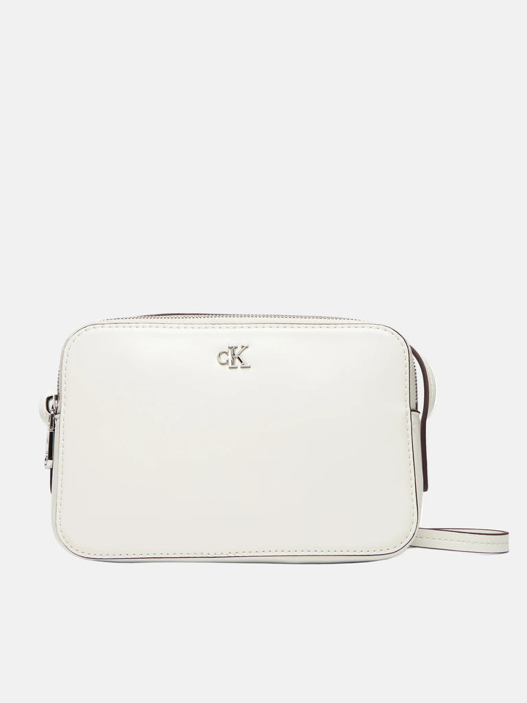 Calvin Klein bijela ženska torba sa CK znakom-[SKU]