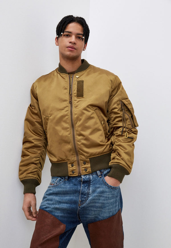 Diesel khaki muška bomber jakna s džepom na rukavu