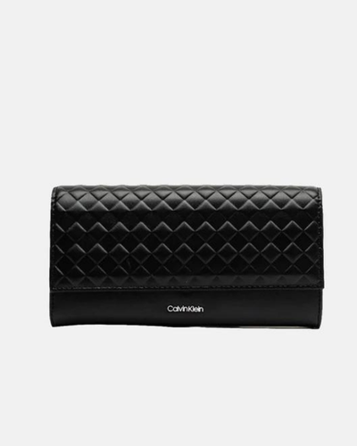 Calvin Klein crni ženski novčanik sa prošivnom teksturom-[SKU]