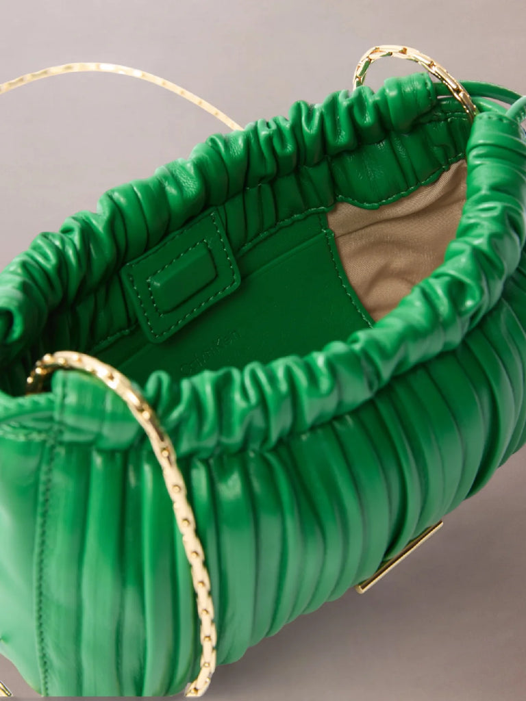 Calvin Klein zelena ženska torba sa zlatnim kaišem-[SKU]