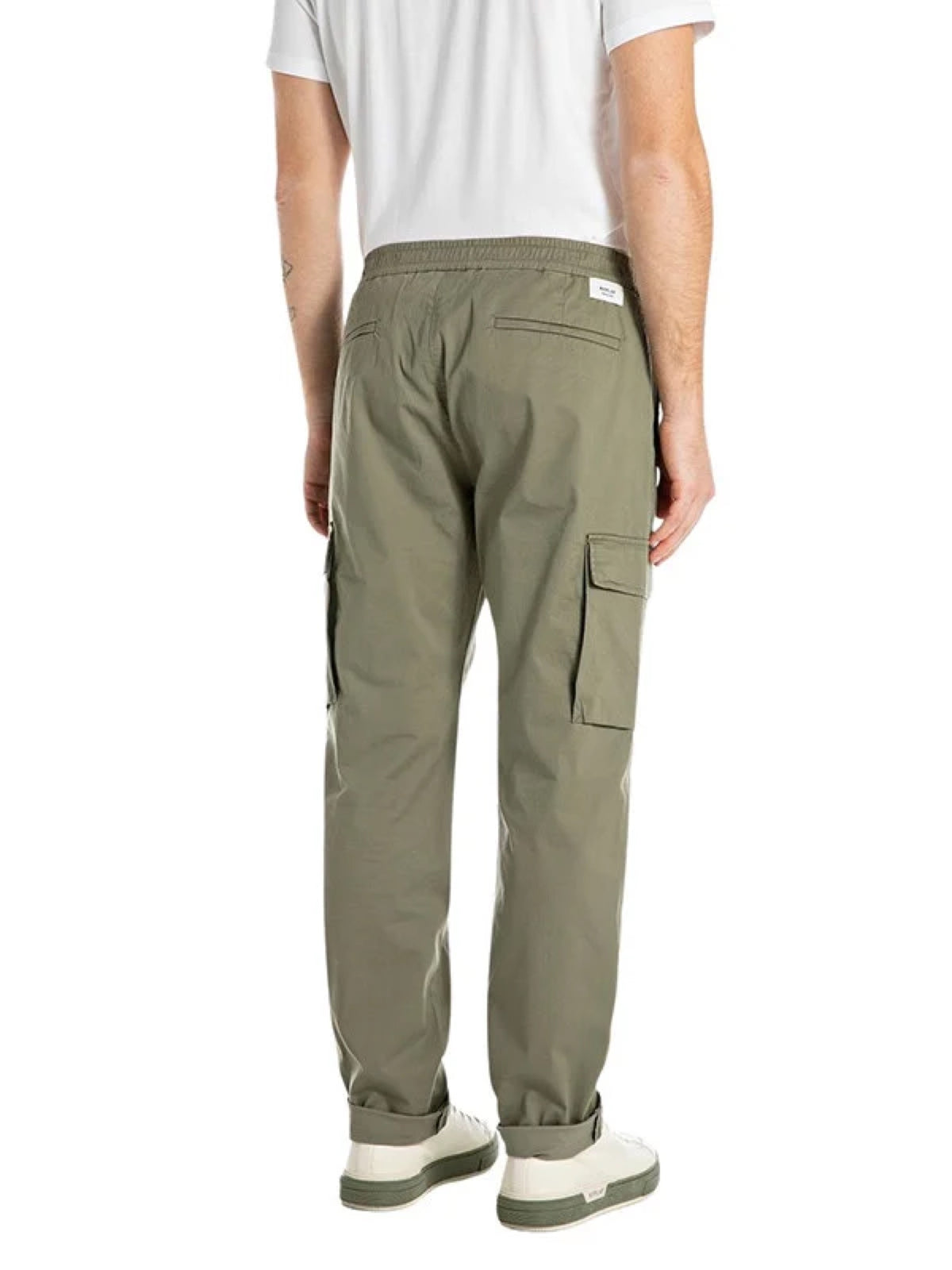 Replay maslinastozelene muške cargo pantalone sa bočnim džepovima
