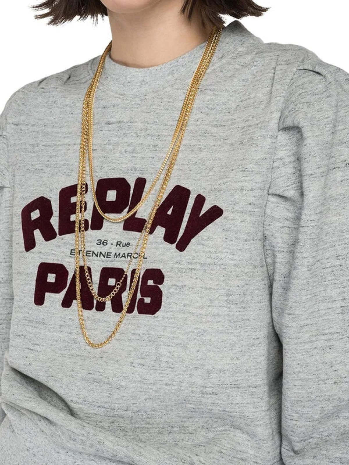 Replay siva ženska dukserica sa Replay Paris printom