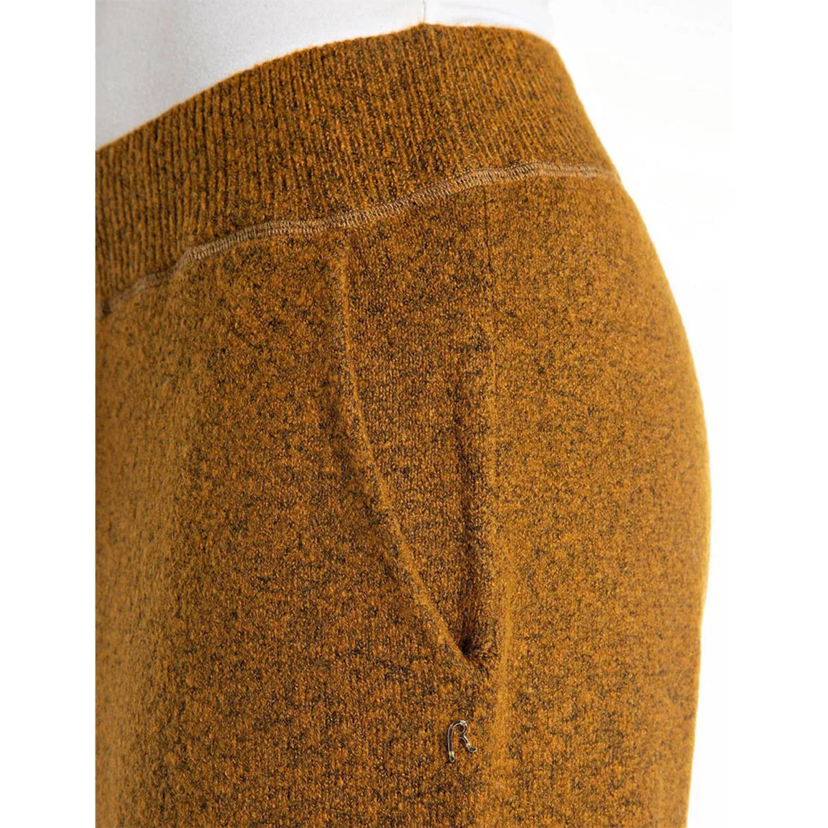 Replay smeđe ženske pletene pantalone na vezicu sa manžetama