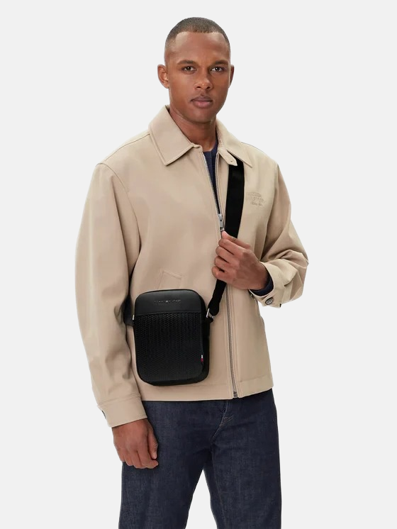 Tommy Hilfiger crna muška torba sa sitnim detaljima-[SKU]