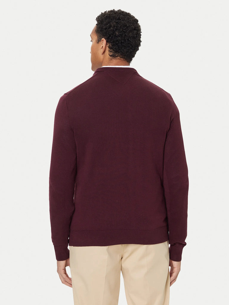 Tommy Hilfiger bordo muški džemper sa diskretnim logom-[SKU]