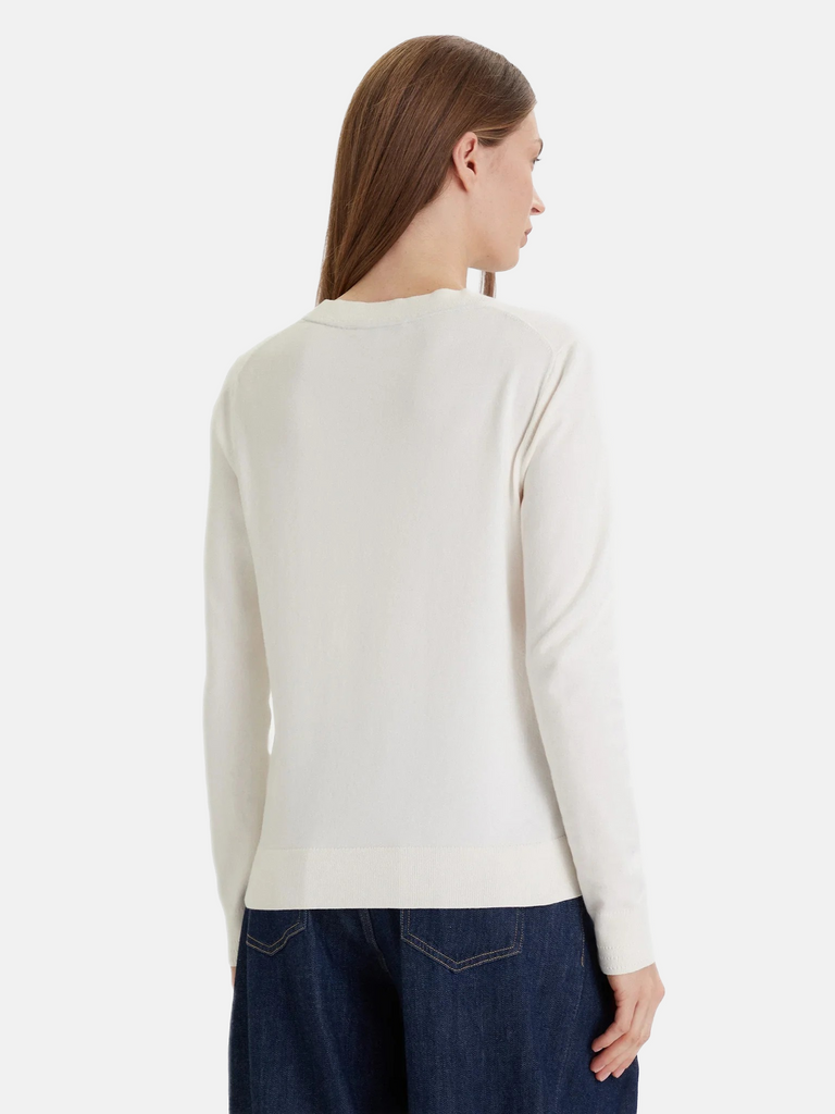 Tommy Hilfiger bijeli ženski džemper šireg kroja-[SKU]