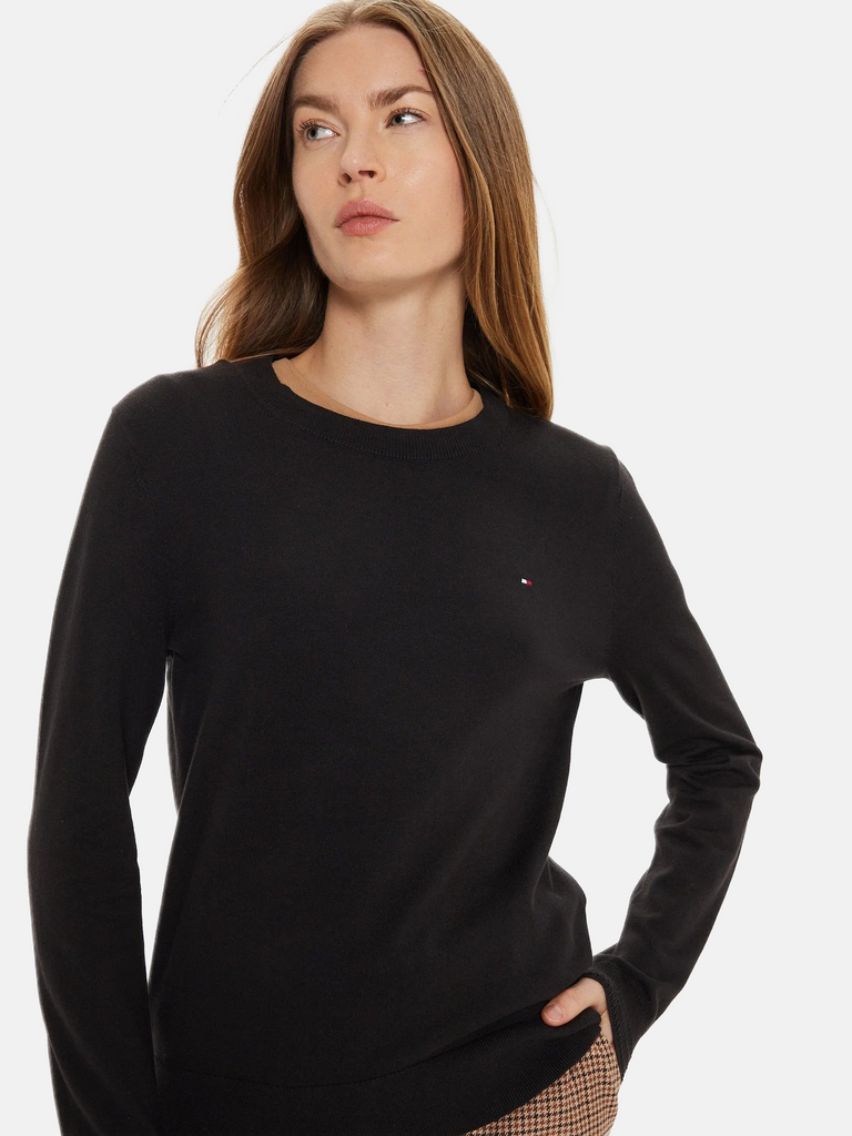 Tommy Hilfiger crni ženski džemper opuštenog kroja-[SKU]