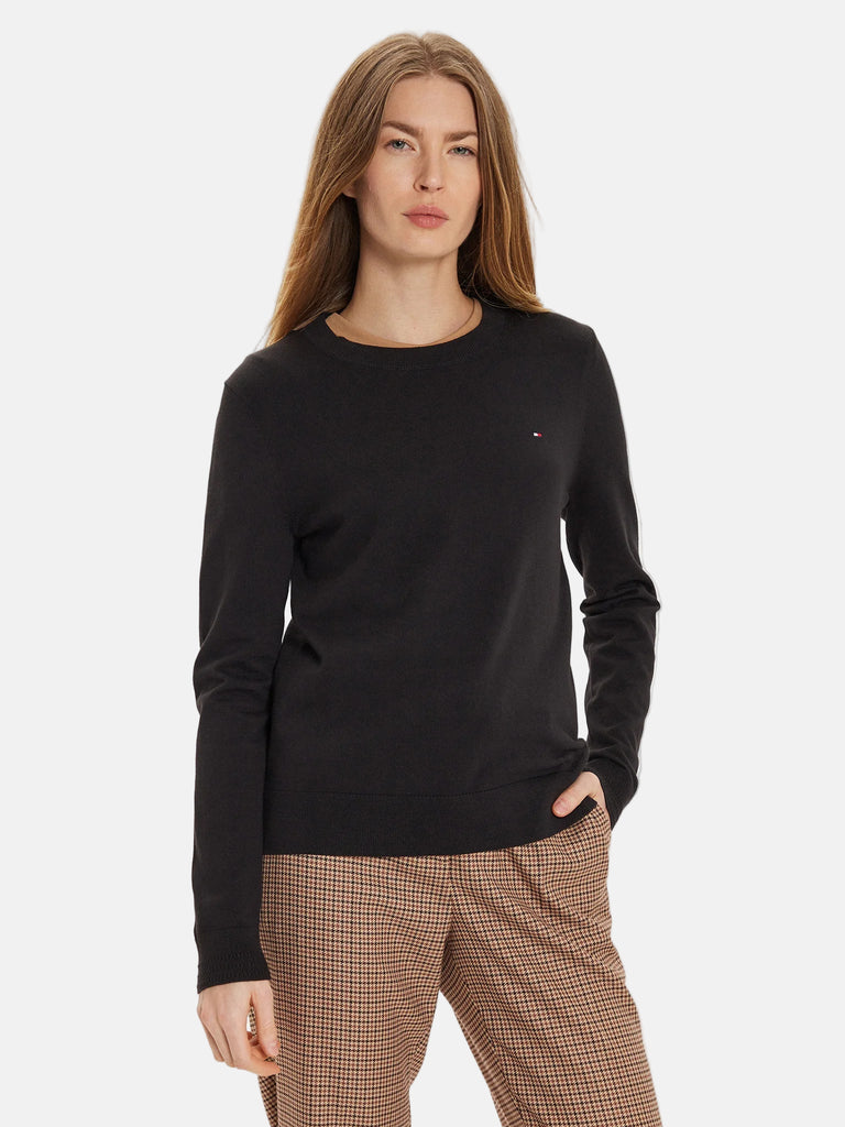 Tommy Hilfiger crni ženski džemper opuštenog kroja-[SKU]