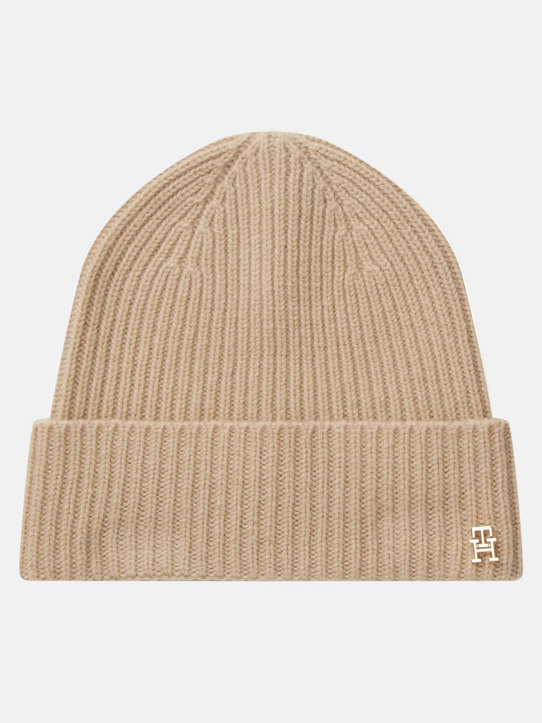 Tommy Hilfiger smeđa ženska kapa sa zlatnim logom-[SKU]