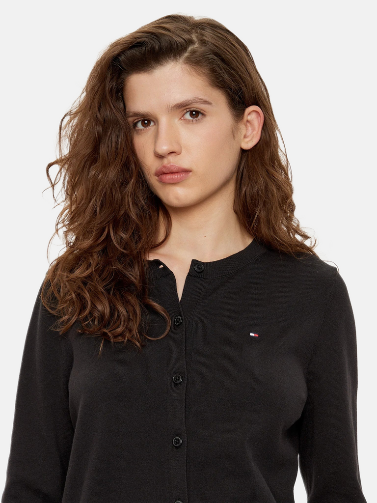 Tommy Hilfiger crni ženski džemper sa dugmadima-[SKU]