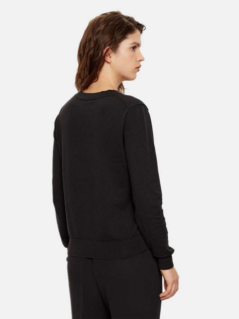 Tommy Hilfiger crni ženski džemper sa dugmadima-[SKU]