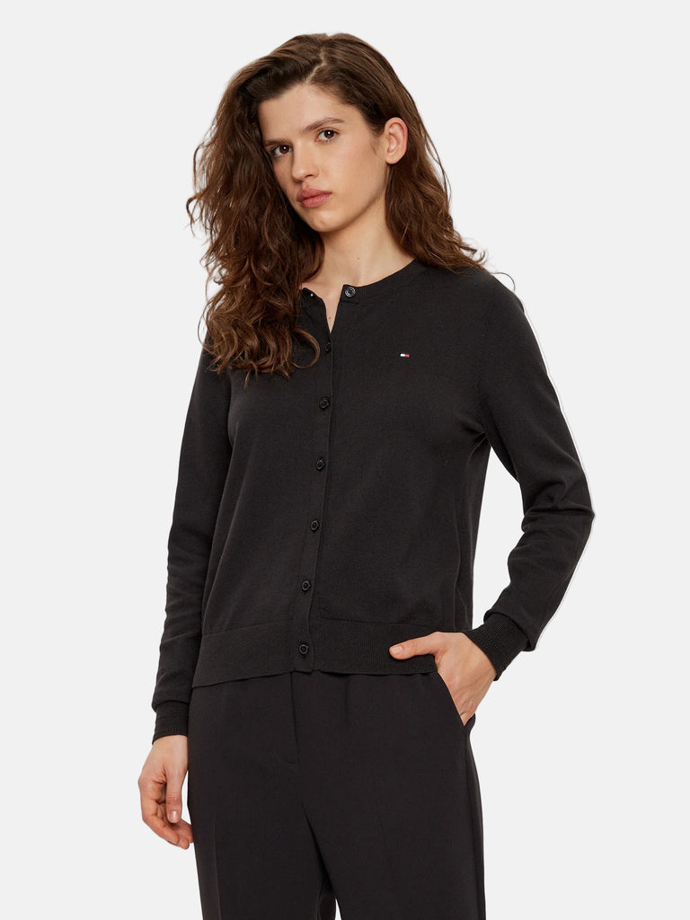 Tommy Hilfiger crni ženski džemper sa dugmadima-[SKU]