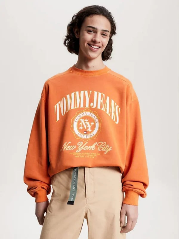 Tommy Hilfiger narandžasta muška dukserica sa Tommy Jeans printom