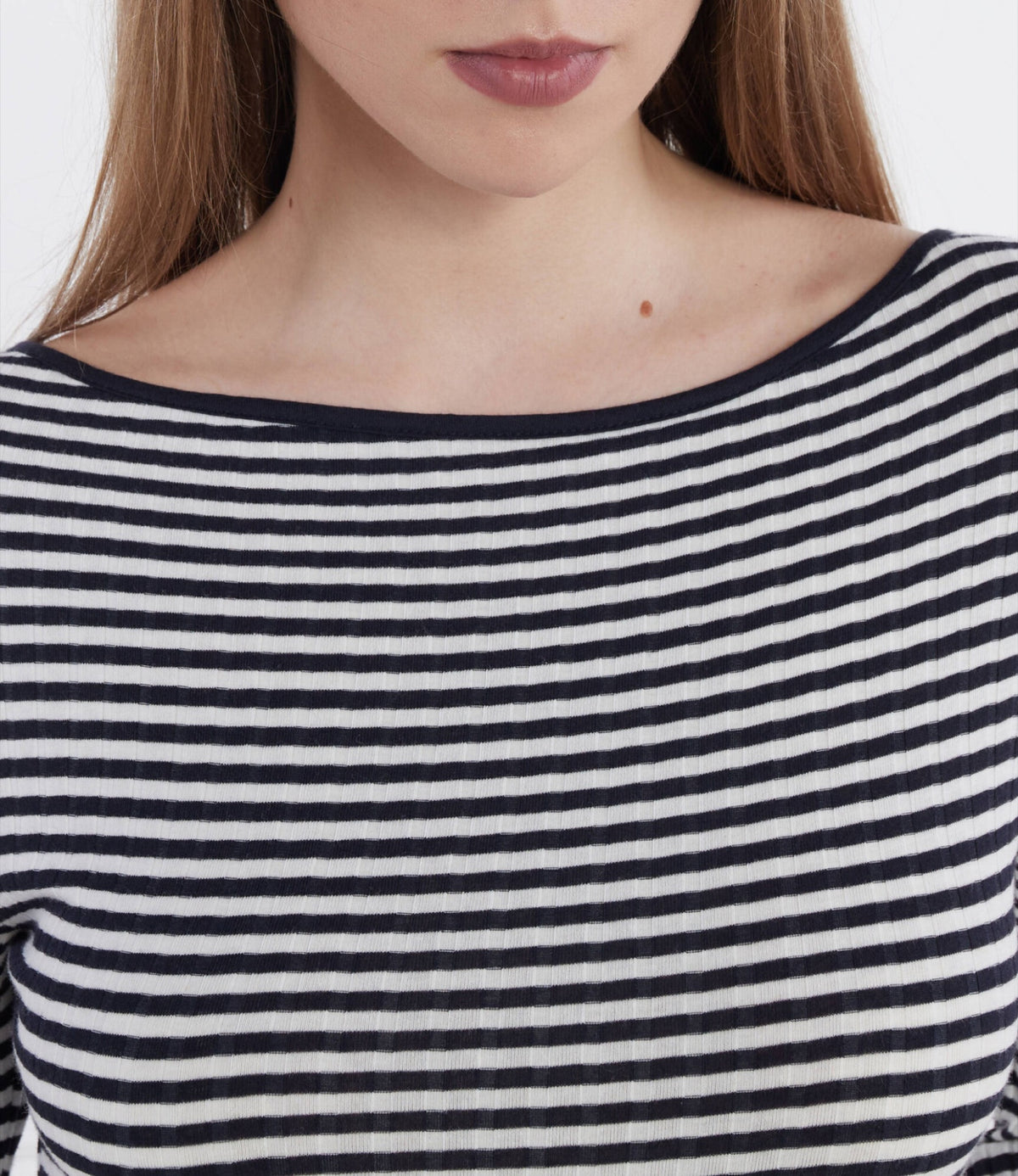 Tommy Hilfiger prugasta ženska majica dugih rukava sa izrezom u obliku čamca