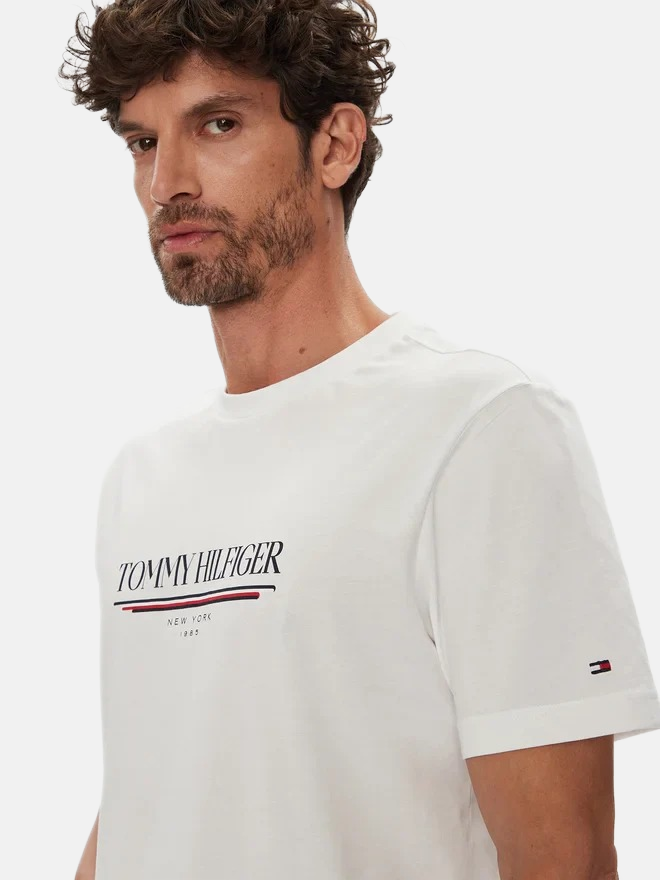 Tommy Hilfiger bijela muška majica kratkih rukava sa natpisom-[SKU]