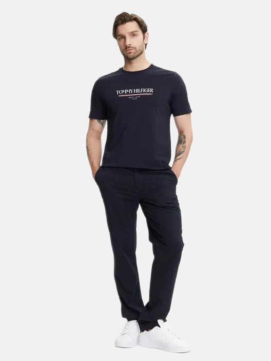 Tommy Hilfiger plava muška majica kratkih rukava sa natpisom-[SKU]