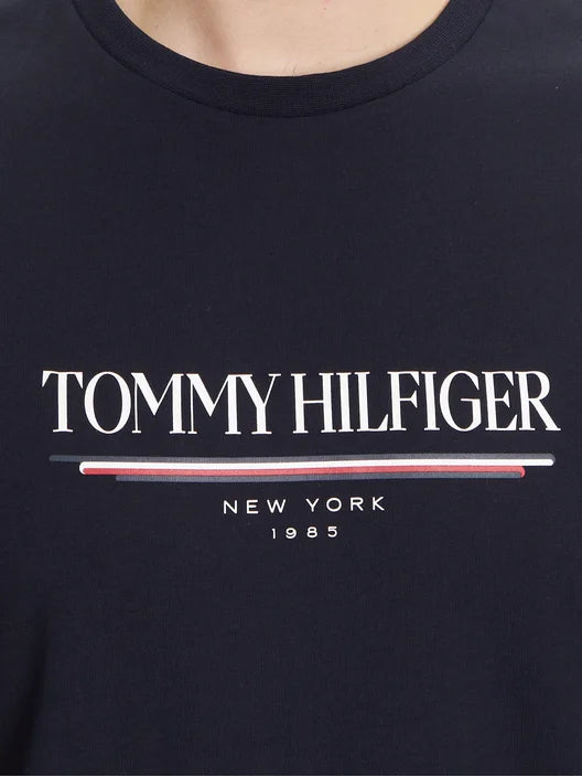 Tommy Hilfiger plava muška majica kratkih rukava sa natpisom-[SKU]