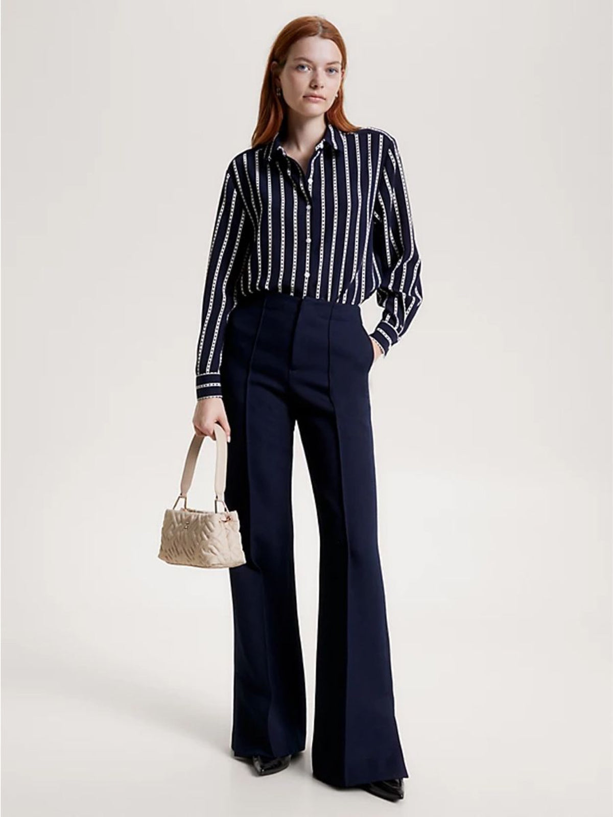 Tommy Hilfiger teget ženska košulja dugih rukava sa bijelim prugama