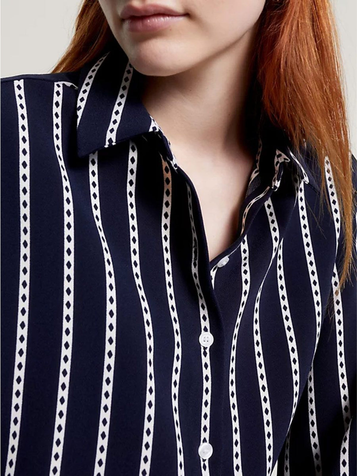 Tommy Hilfiger teget ženska košulja dugih rukava sa bijelim prugama