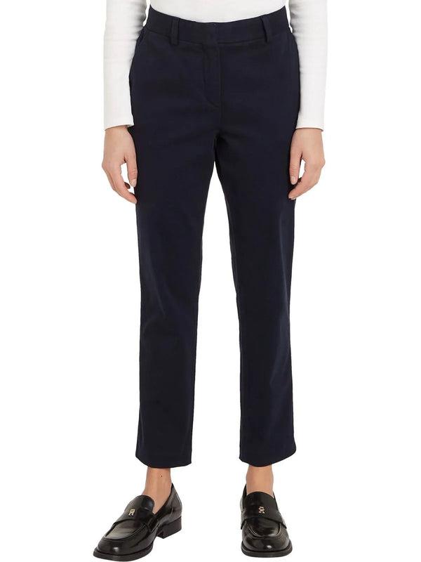 Tommy Hilfiger teget ženske pantalone ravnog kroja sa visokim strukom